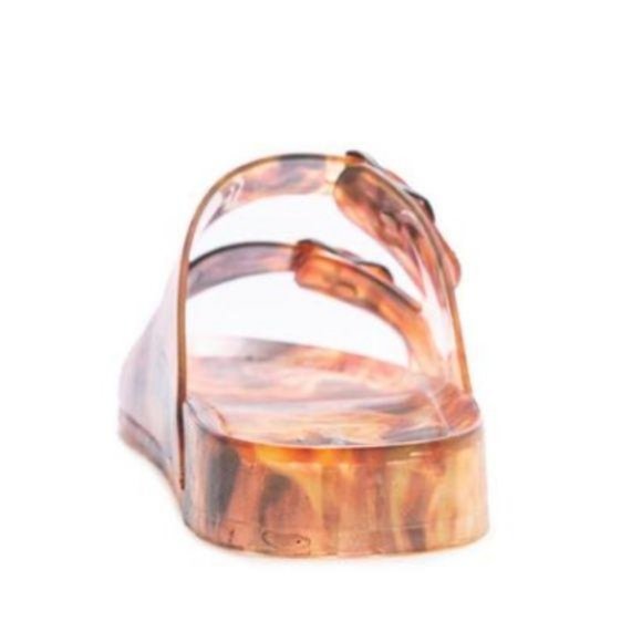 !! EXCLUSIVE !! Double Buckle Carmel Mix Slides - Picture 3 of 4